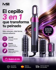 Cepillo eléctrico multifunción 3 en 1 REMINGTON — Alisa, riza y aporta volumen en minutos