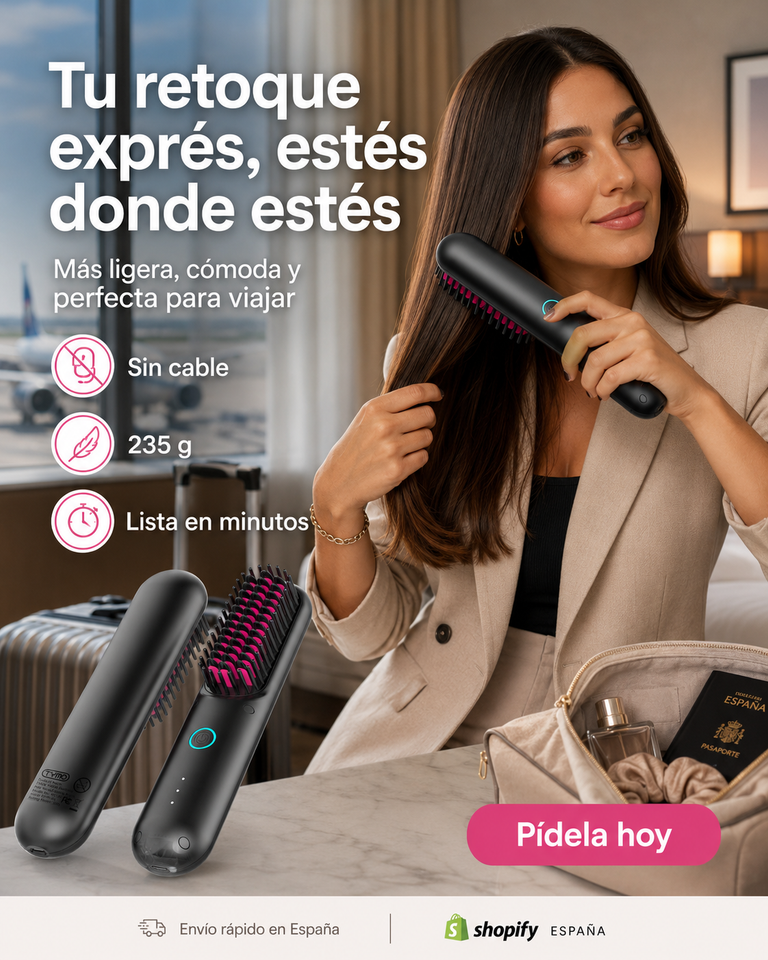 Mini alisadora sin cable portátil — ideal para viajes y retoques rápidos