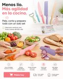 Set de cuchillos de cocina de 6 piezas con pelador y tijeras
