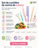 Set de cuchillos de cocina de 6 piezas con pelador y tijeras