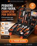 Kit de herramientas de 105 piezas con maletín organizador para casa, coche y bricolaje